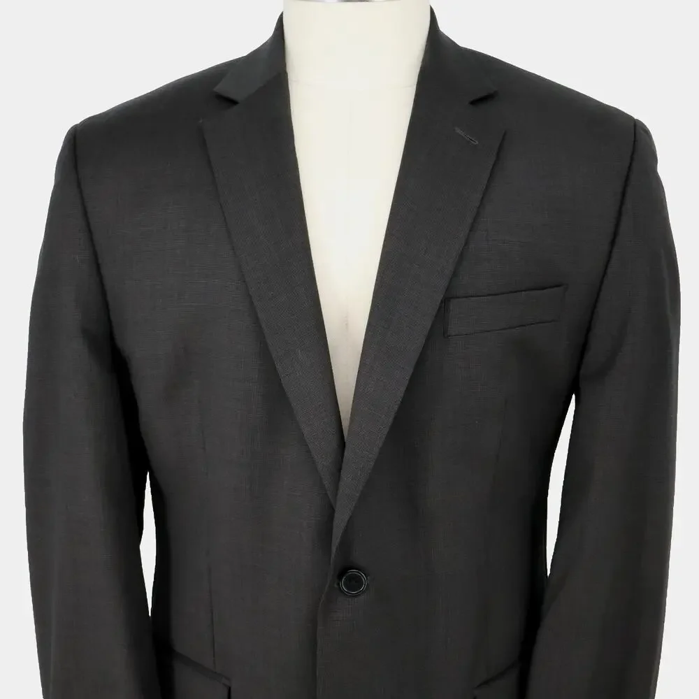 Michael Kors Sport Coat Mens 44R Dark Gray Wool Lined Blazer Jacket Preppy